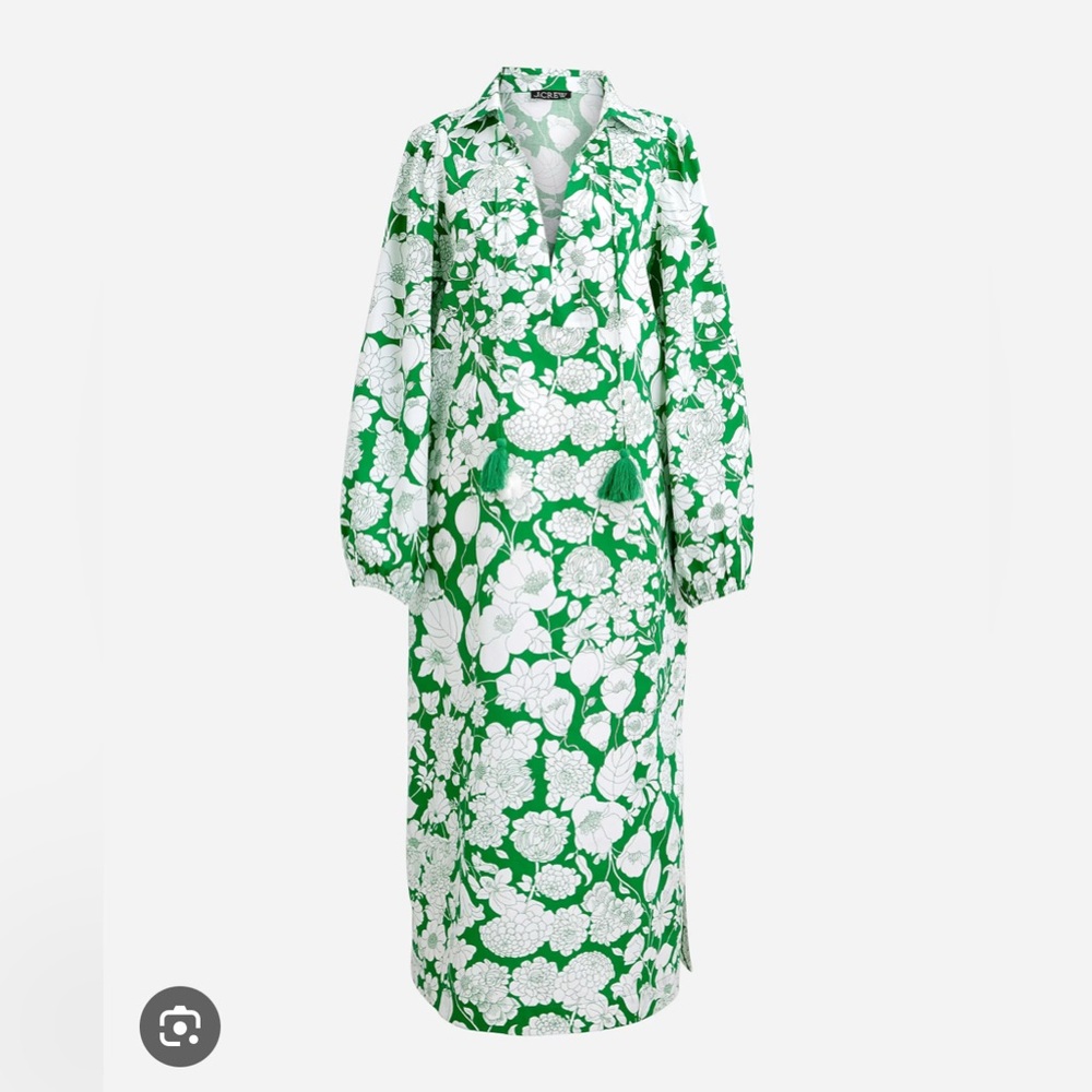 J. Crew V-neck Tunic Dress in Floral Cotton Poplin